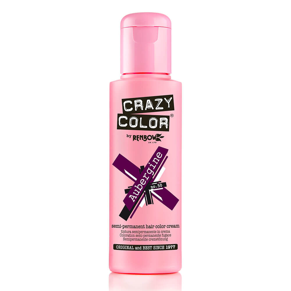 Crazy Color Semi Permanent Hair Colour Cream - Aubergine 100ml