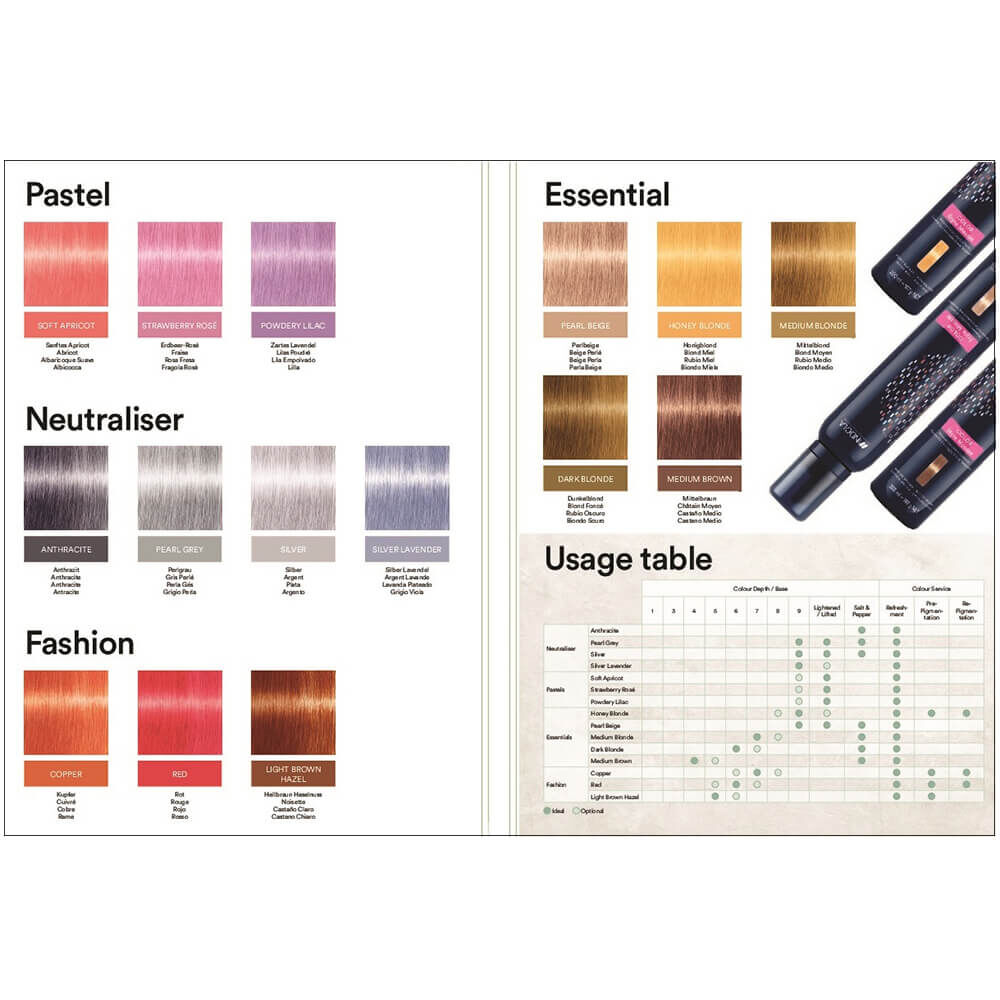 Indola Color Style Mousse Colour Chart Shade Charts Sally Beauty