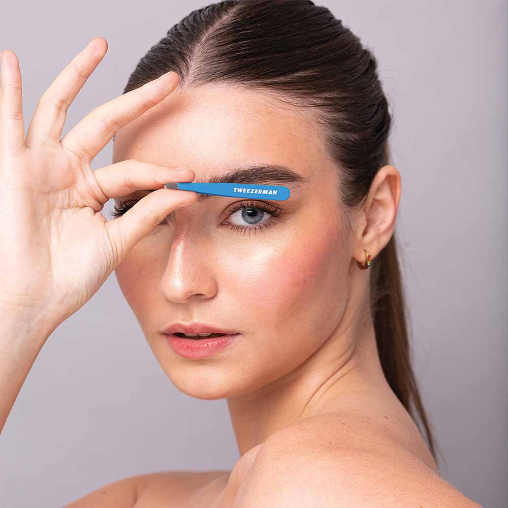 Tweezerman Mini Slant Tweezers, Assorted Colours, Single Tweezer