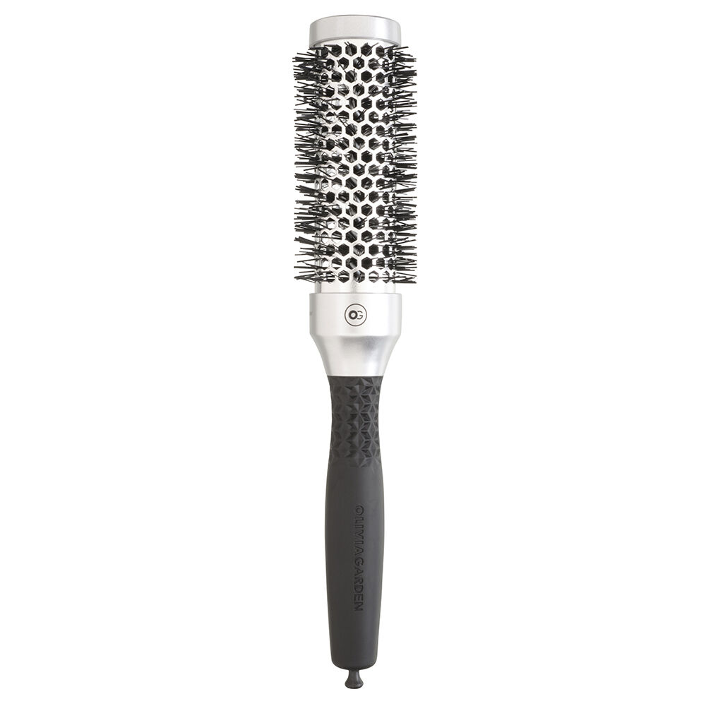 Olivia Garden Essential Blowout Classic Silver Round Hair Brush 35mm