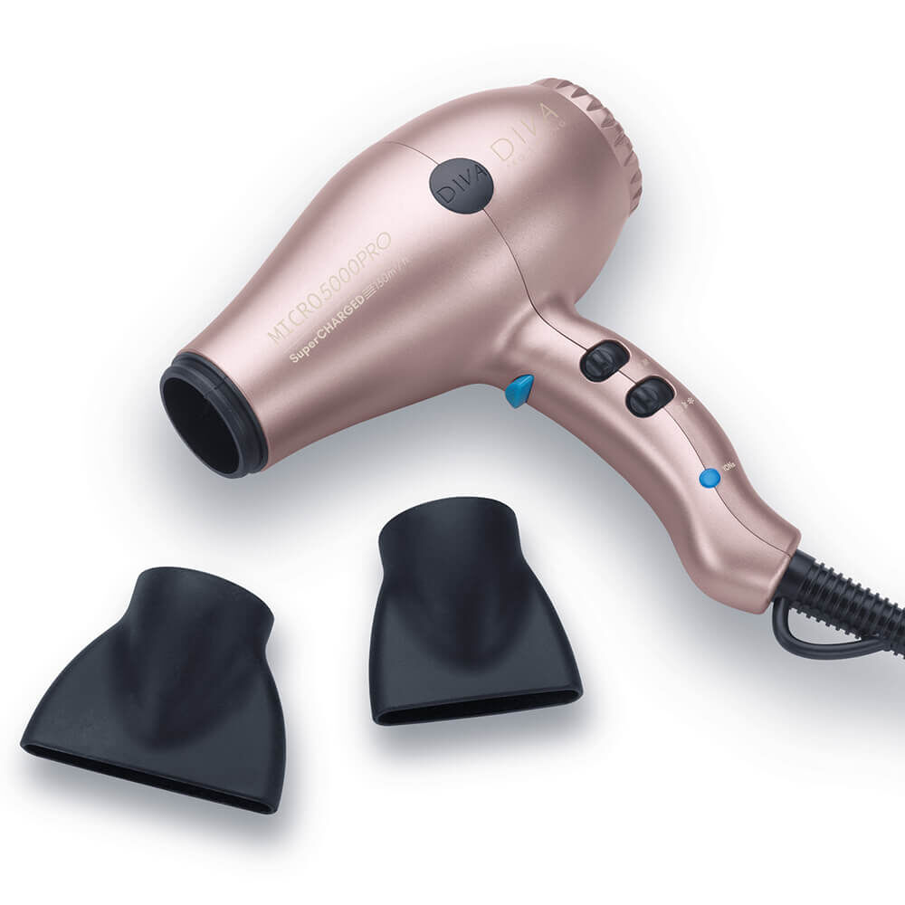Diva Pro Styling Micro 5000 Pro Mini Hair Dryer Millennial Pink
