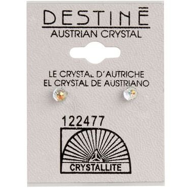 Crystallite Aurora Borealis Faceted Ball Earrings 4mm
