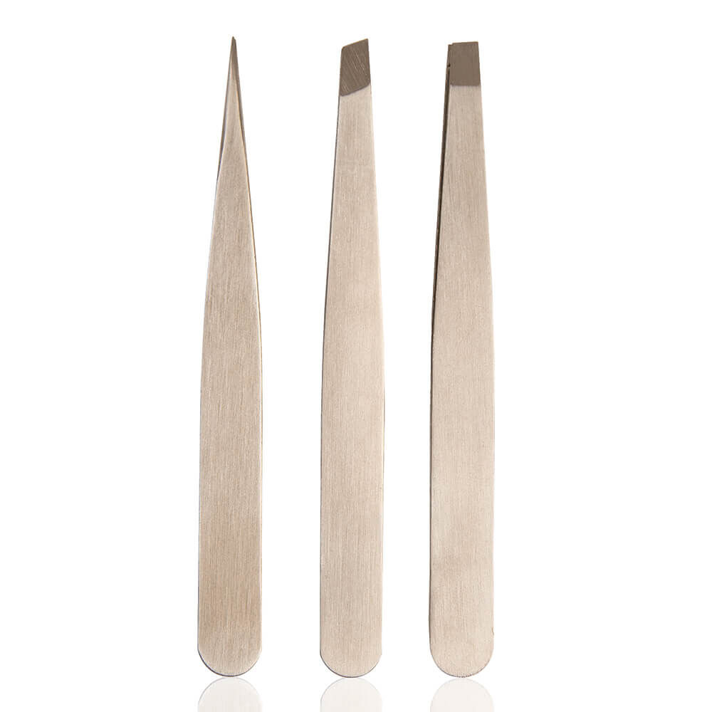 Salon Services Slanted, Pointed & Straight Tweezer Set, Pack of 3