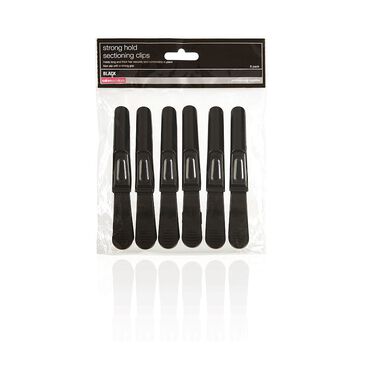 Salon Services Strong Hold Section Clips Black Pack of 6