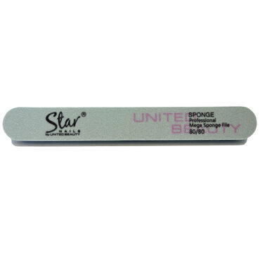 Star Nails Mega Jumbo Sponge File 80/80 Grit Pack of 2