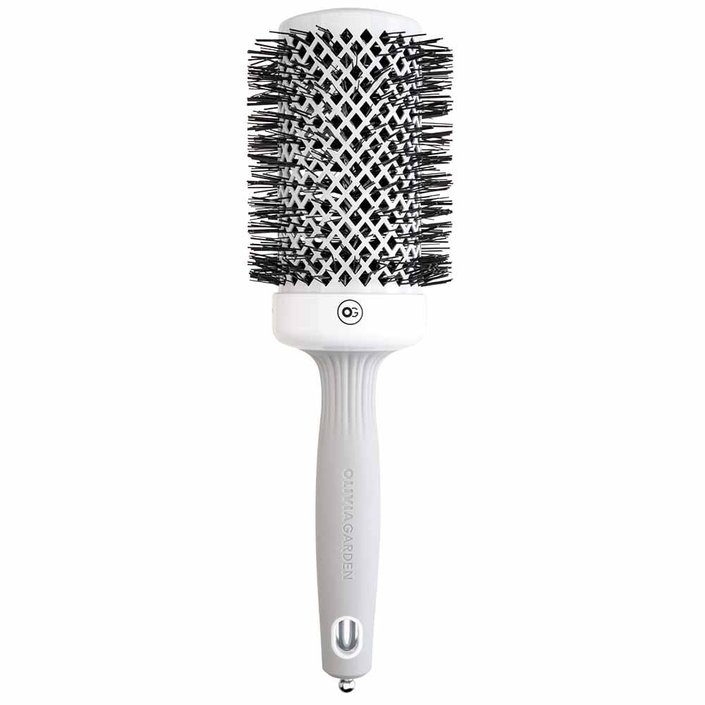Olivia Garden Expert Blowout Round Hair Brush Shine White & Grey 55mm