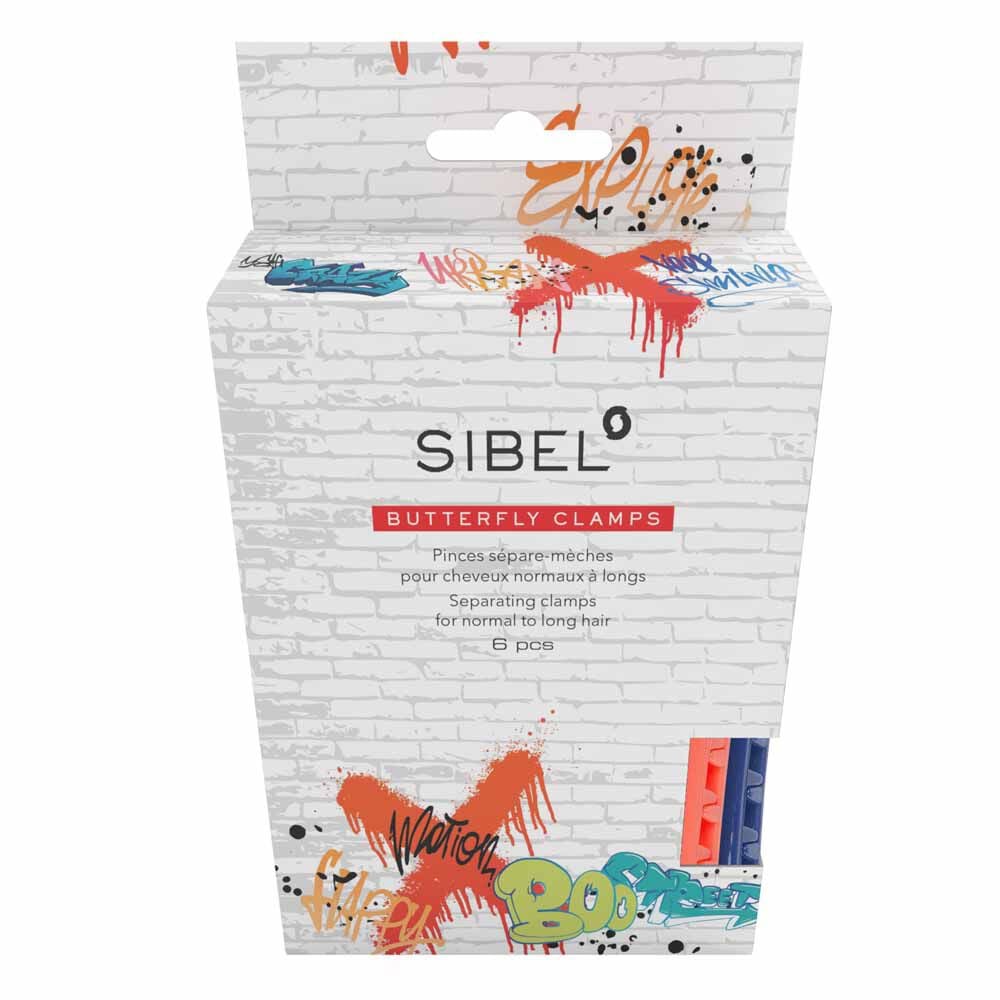 Sibel Graffiti Butterfly Clamps, Pack of 6