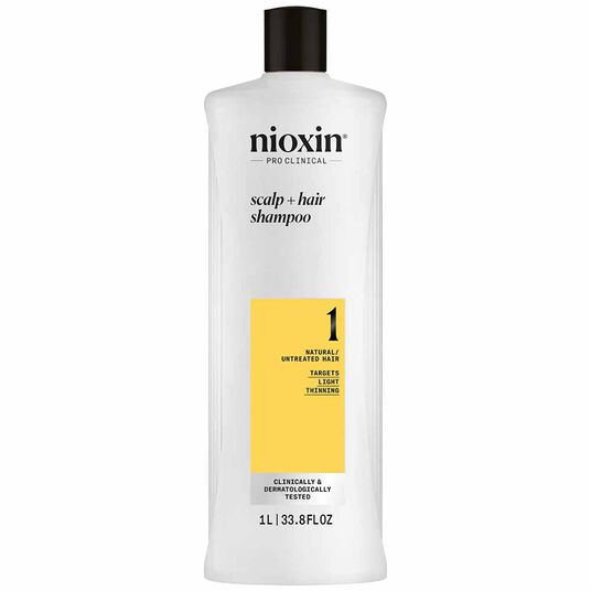 Nioxin System 1 Scalp + Hair Thickening Shampoo for Natural Hair with Light Thinning 1L