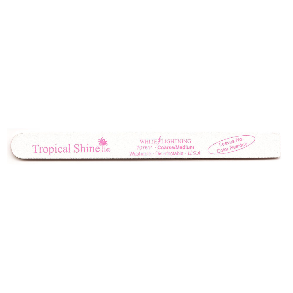 Tropical Shine White Lightening Nail File (Coarse 100/Medium 180) One End Square