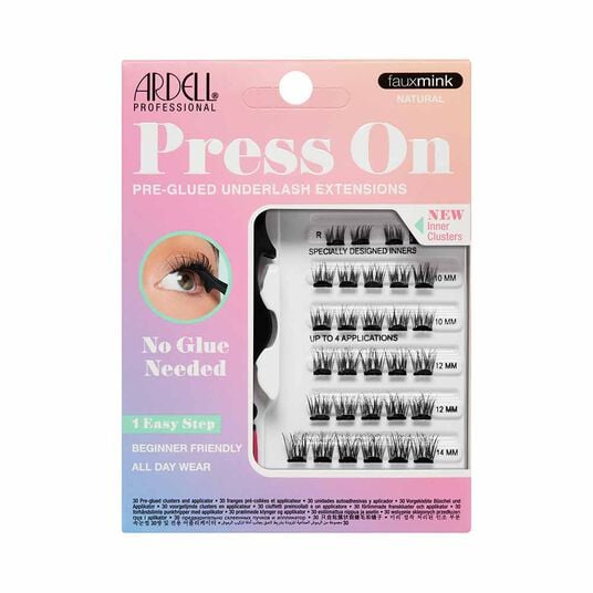 Ardell Press On Pre-Glued Underlash Extensions FauxMink Natural, 30 ct