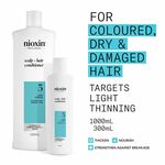 Nioxin System 3 Scalp + Hair Thickening Conditioner for Coloured, Dry and Damaged Hair with Light Thinning 300ml