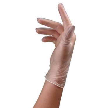 Sibel Clear Vinyl Gloves, Small, Pack of 100
