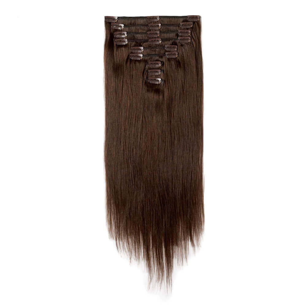 Wildest Dreams 100 Human Hair Clip In Extensions Full Head 18 inch 88g 2 Brownest Brown Human Hair Extensions Sally Beauty