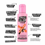 Crazy Color Semi Permanent Hair Colour Cream - Coral Red 100ml