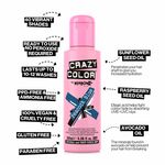 Crazy Color Semi Permanent Hair Colour Cream - Peacock Blue 100ml