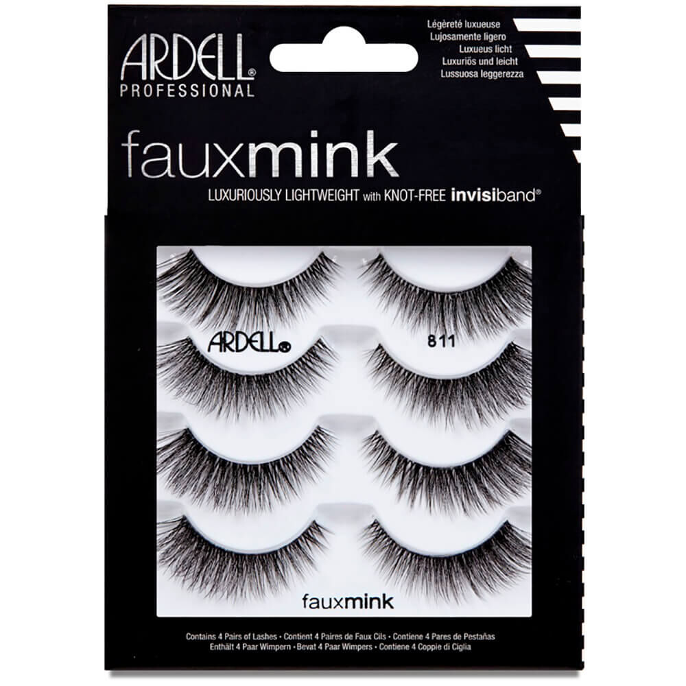 Ardell Faux Mink 811 Strip Lashes, Pack of 4