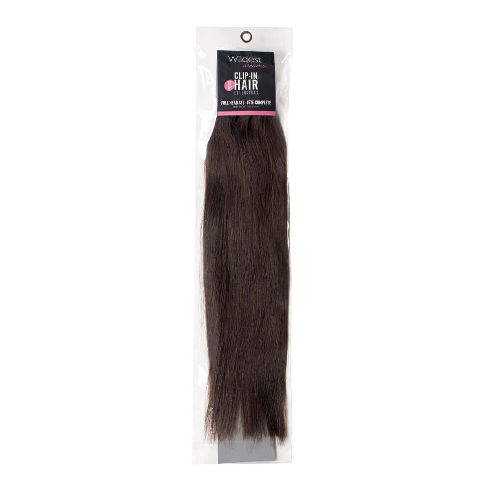 Wildest Dreams 100 Human Hair Clip In Extensions Full Head 18 inch 88g 1B Barely Black Human Hair Extensions Sally Beauty
