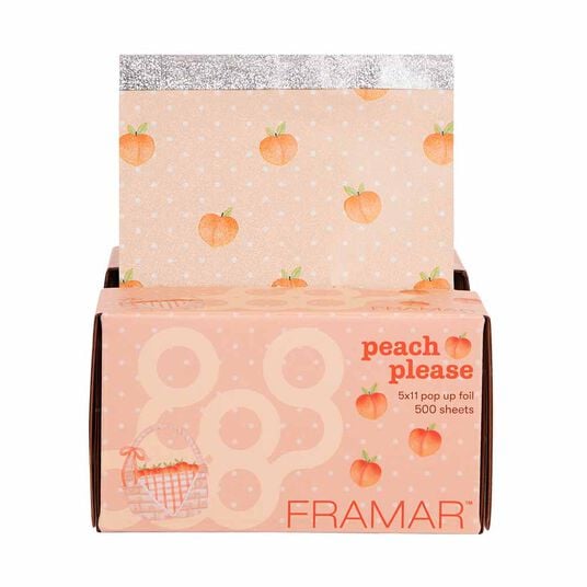 Framar Peach Please Pop-Up Hair Foil Sheets, 5x11, Pack of 500