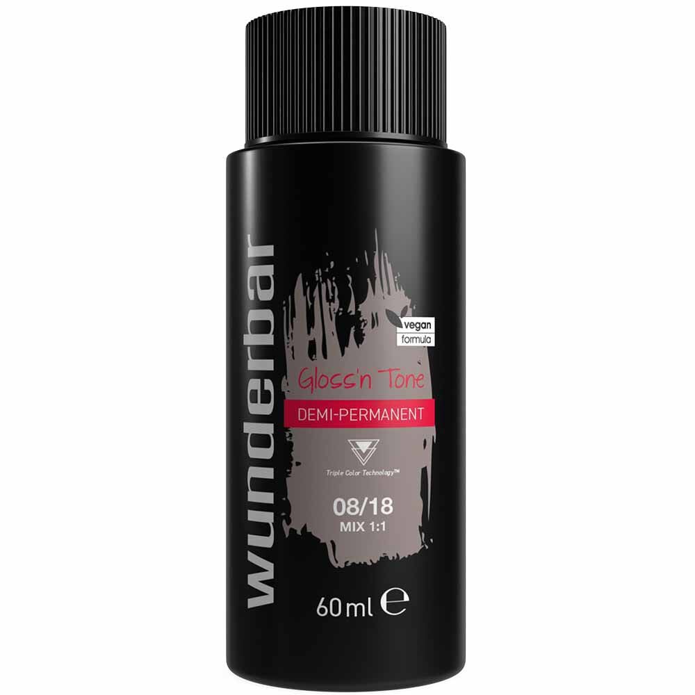 Wunderbar Gloss'n Tone Demi-Permanent Colour Liquid 08/18 Light Blond Ash Pearl 60ml