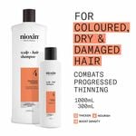 Nioxin System 4 Scalp + Hair Thickening Shampoo for Coloured, Dry and Damaged Hair with Progressed Thinning 300ml