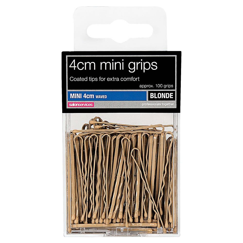 Salon Services Mini 4cm Hair Grips, Blonde, Pack of 100