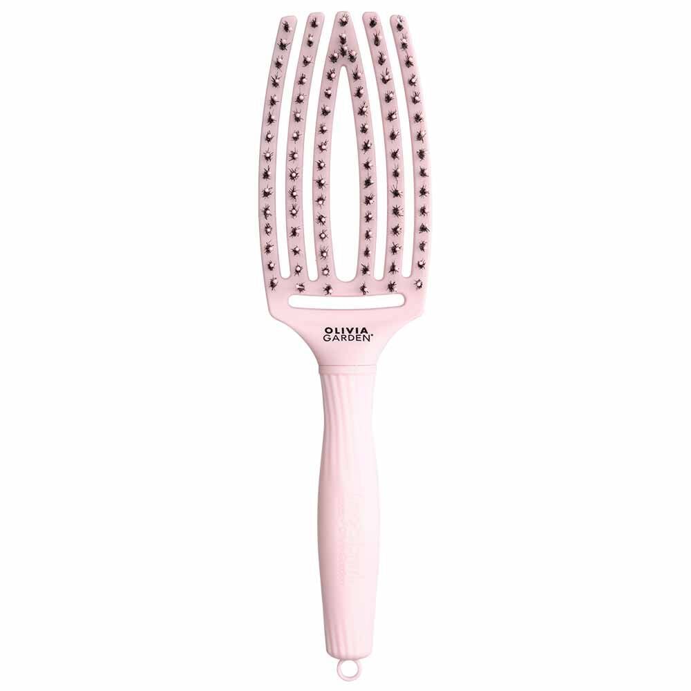 Olivia Garden Care Ionic Fingerbrush Hairbrush - Pastel Pink