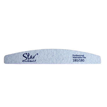 Star Nails Half Moon Zebra Foam File 180/180 Grit Pack of 4