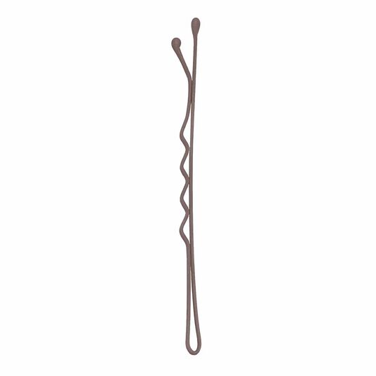  Sibel Best Grips Metal Wavy Bobby Pins 50mm, Matt Brown, Pack of 250