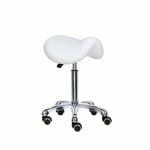 Mirplay Alpha Stool with wheels, White