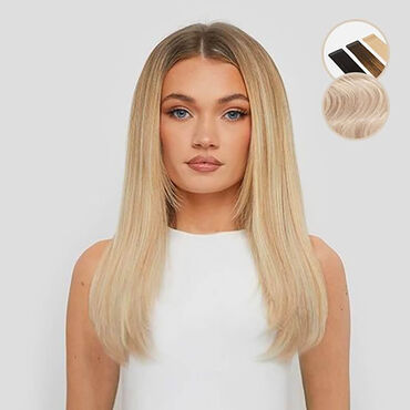 Beauty Works Celebrity Choice Slim Line Tape Hair Extensions 16 Inch - 613/18 Champagne Blonde 48g