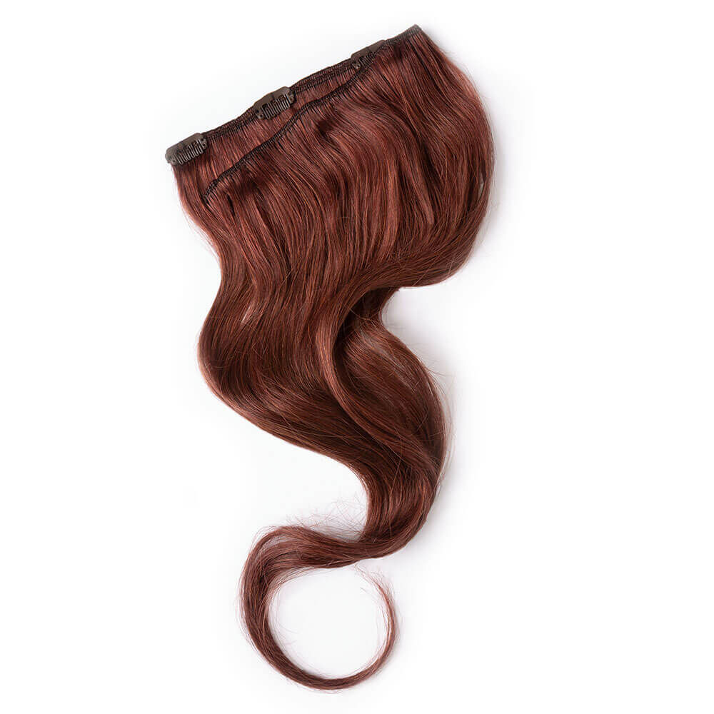 Wildest Dreams Clip In Single Weft Human Hair Extension 18 Inch - 80 Fiery Brown