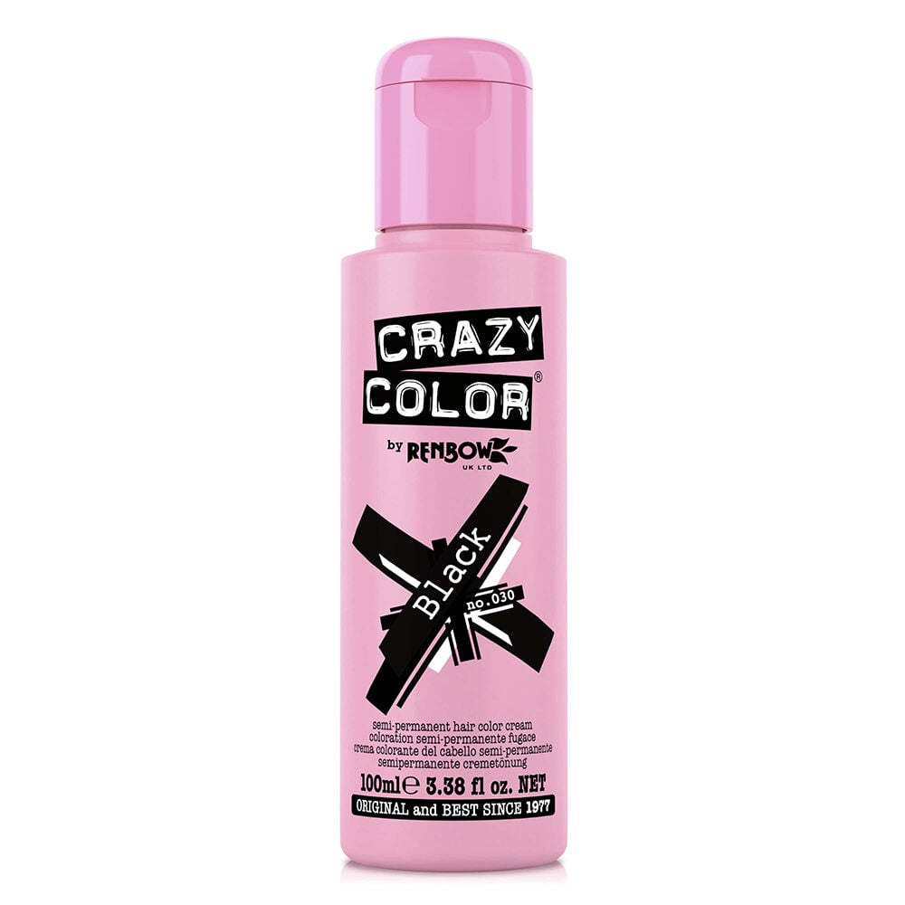 Crazy Color Semi Permanent Hair Colour Cream - Black 100ml