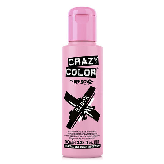 Crazy Color Semi Permanent Hair Colour Cream - Black 100ml