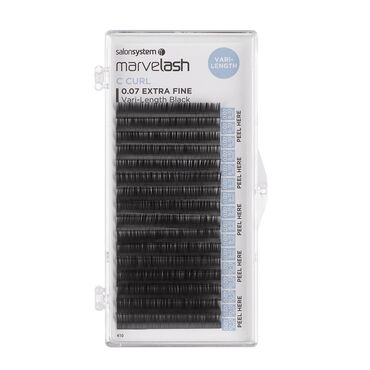Salon System Marvelash C Curl Lashes 0.07 Extra Fine, Vari-Length Black Each