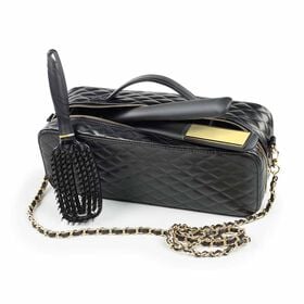 Proxelli Lana 1" Titanium Hair Straightener Set with Vented Brush & Pouch &ndash; Black & Gold