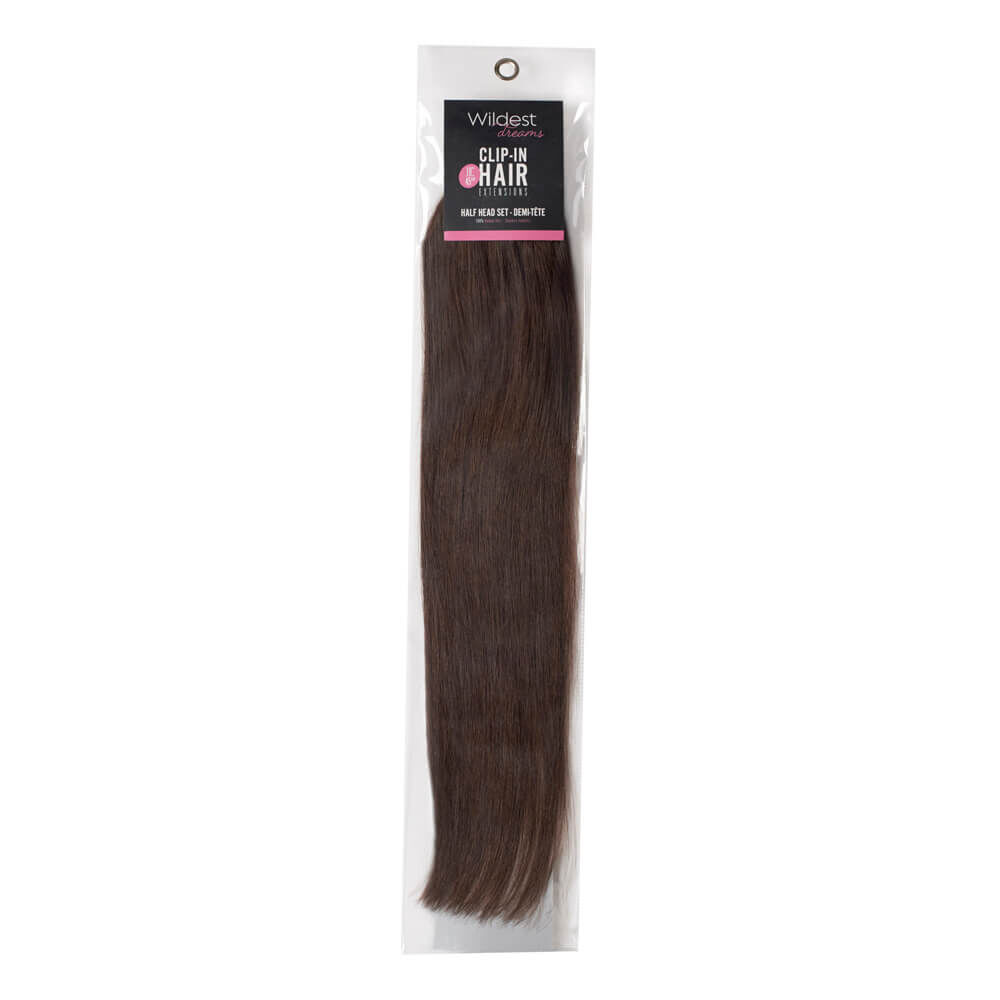 Wildest Dreams 100 Human Hair Clip In Extensions Half Head 18 inch 52g 2 Brownest Brown Human Hair Extensions Sally Beauty