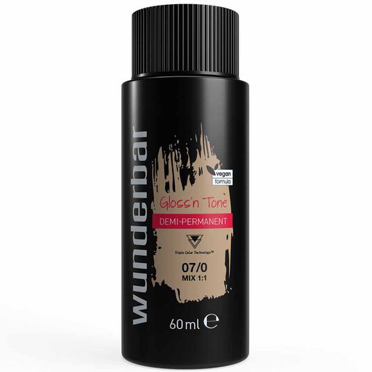Wunderbar Gloss'n Tone Demi-Permanent Colour Liquid 07/0 Medium Blond 60ml