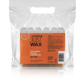 Just Wax Fixed Head Soft Wax Roller Refill Cartridges, Large, Pack of 6