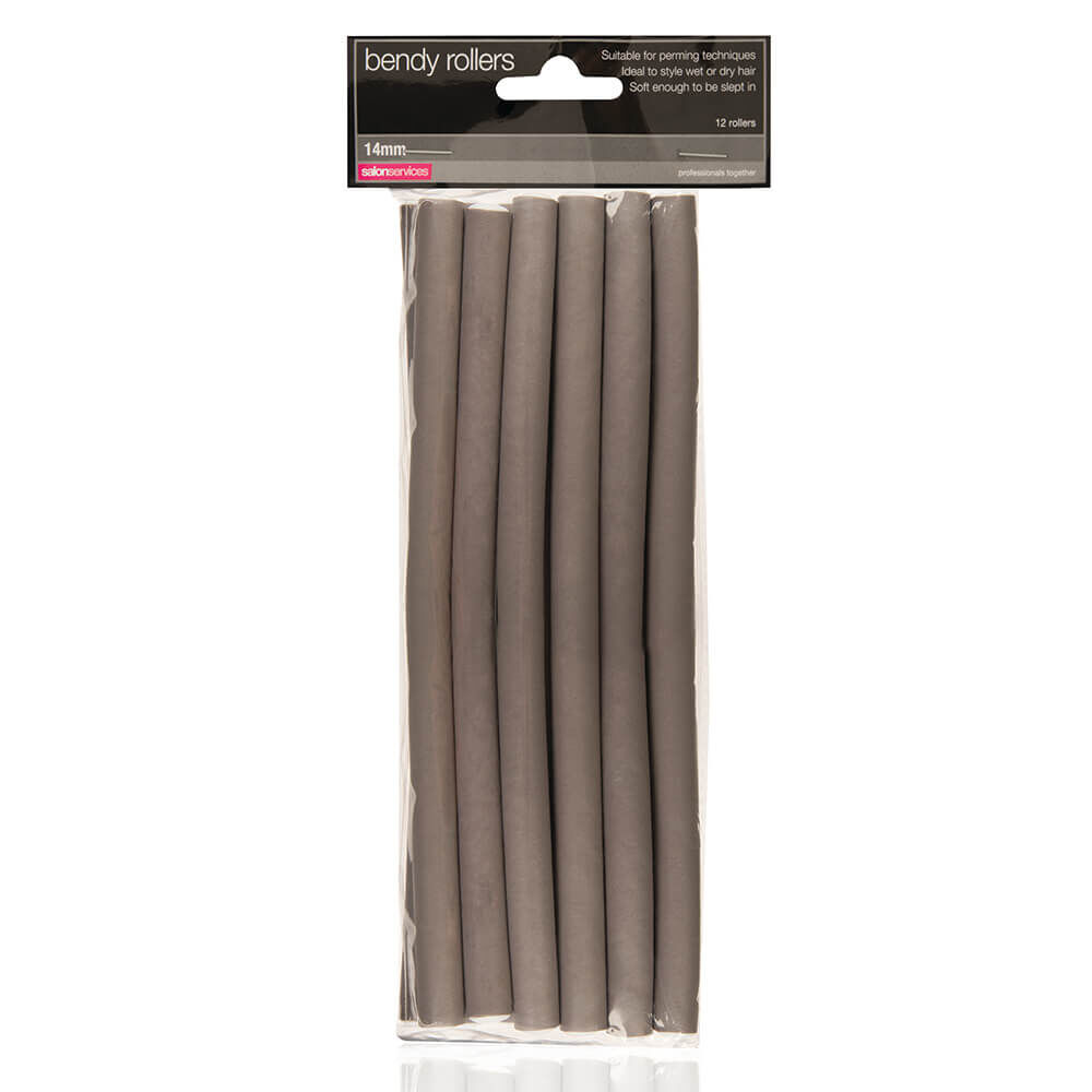 Salon Services Bendy Rollers Grey 14mm Pack of 12 Hair