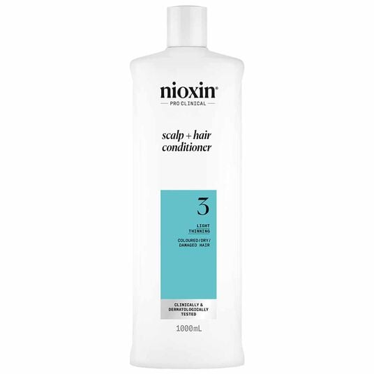 Nioxin System 3 Scalp + Hair Thickening Conditioner for Coloured, Dry and Damaged Hair with Light Thinning 1L