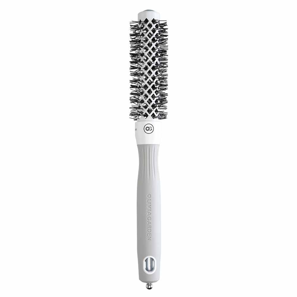 Olivia Garden Expert Hairbrush Blowout Shine White & Grey 20mm