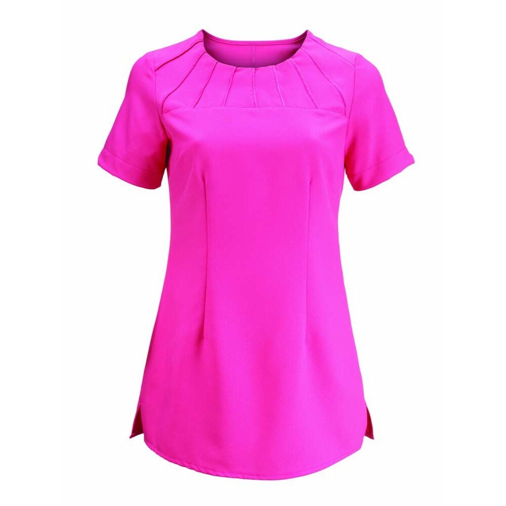 Alexandra Women's Satin Trim Tunic - Hot Pink