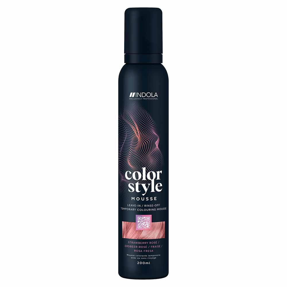 Indola Color Style Mousse Temporary Hair Colour - Strawberry Rose 200ml