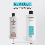 Nioxin System 3 Scalp + Hair Thickening Shampoo for Coloured, Dry and Damaged Hair with Light Thinning 1L