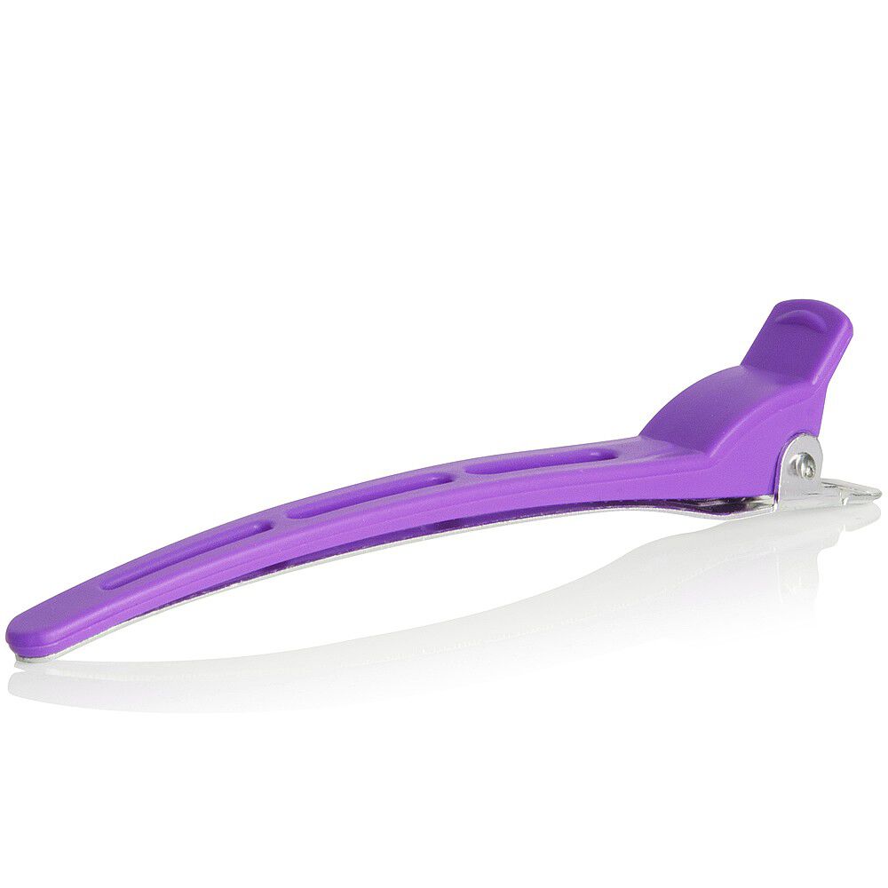 Salon Services Sectioning Clips Long Metal Base Purple Pack of 6 Hair
