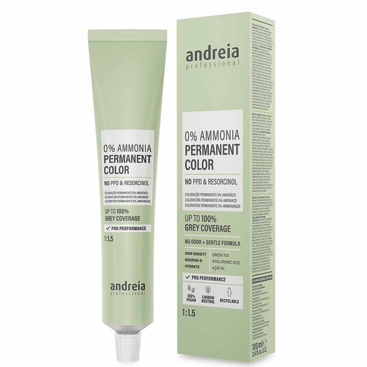 Andreia Professional 0% Ammonia Permanent Color 1:1.5, 4.0 Medium Brown Natural 100ml