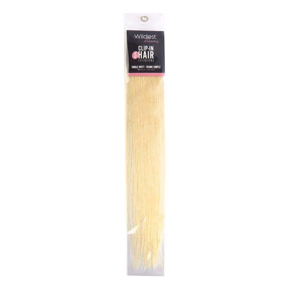 Wildest Dreams 100 Human Hair Clip In Extensions Single Weft 18 inch 21g 613 Blondie Blonde Human Hair Extensions Sally Beauty