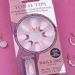 Nails Inc Pro Tonal Tips Nude French Manicure Artificial Nails, Pack 24 Nails & Glue 1.86ml