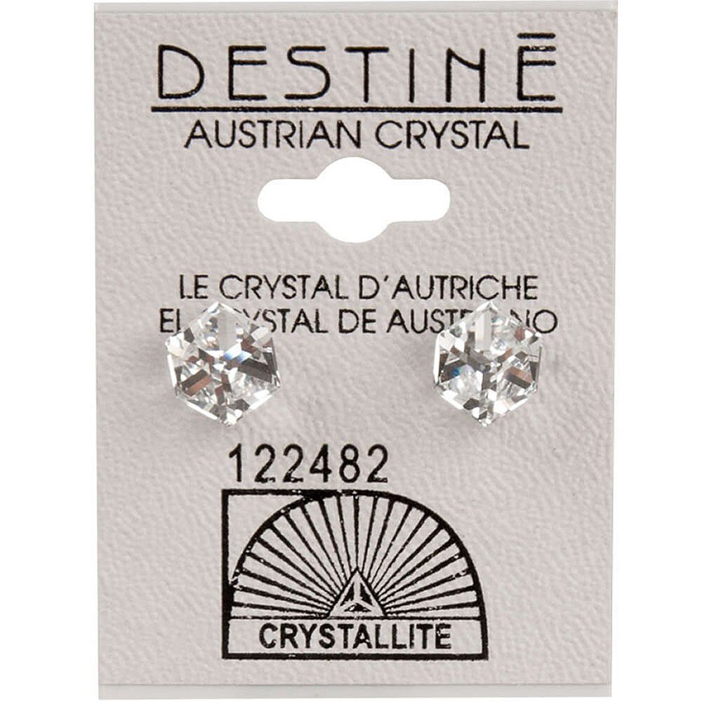 Crystallite Clear Tilted Cube Ear Studs 6mm
