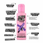 Crazy Color Semi Permanent Hair Colour Cream - Hot Purple 100ml